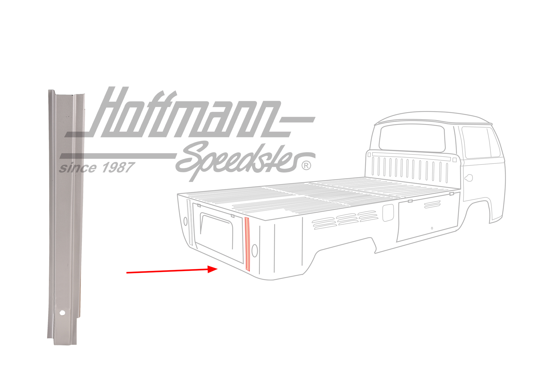 D-Säule, Pritsche/Doka, rechts, 480mm | 261 813 418 A | 095-0367-02