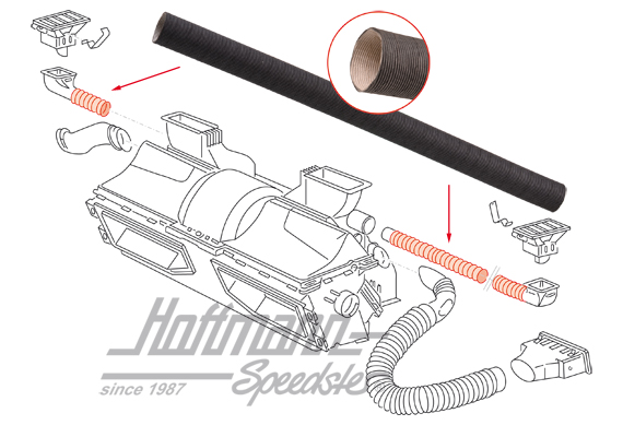 Heizungsschlauch, Luftdüse, seitlich, 82- | 251 819 395 D | 307-4980