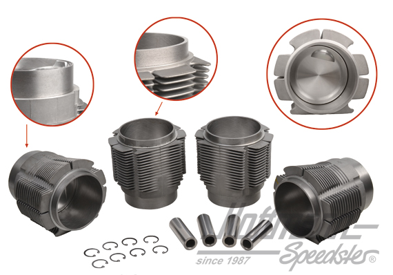 Kolben+Zylinder, 356C/912, 86mm, JE (B) | 008 11 86P JE | 505-0659
