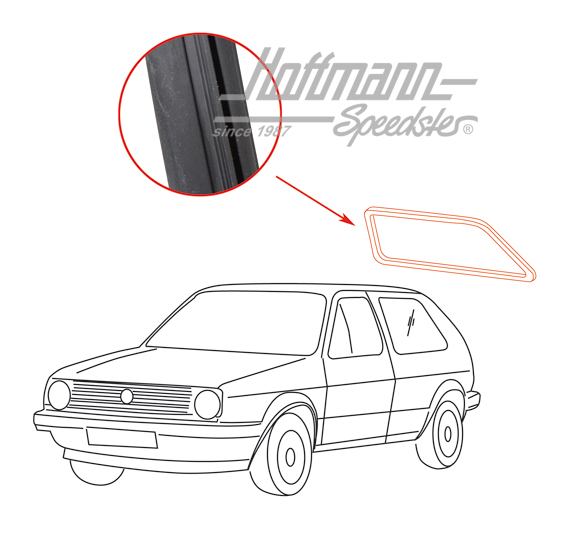 Heckscheibendichtung, Golf 2, ohne Nut | 191 845 521 | 208-7240