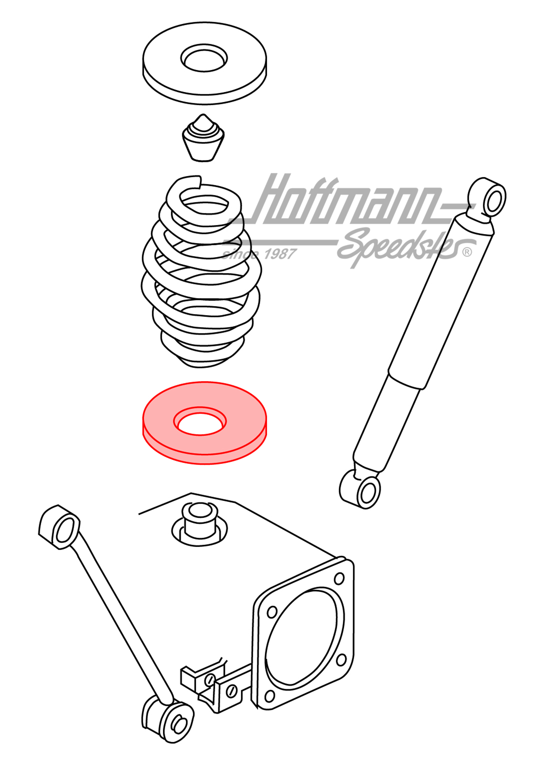 Unterlage, Feder, hinten, Bus T3