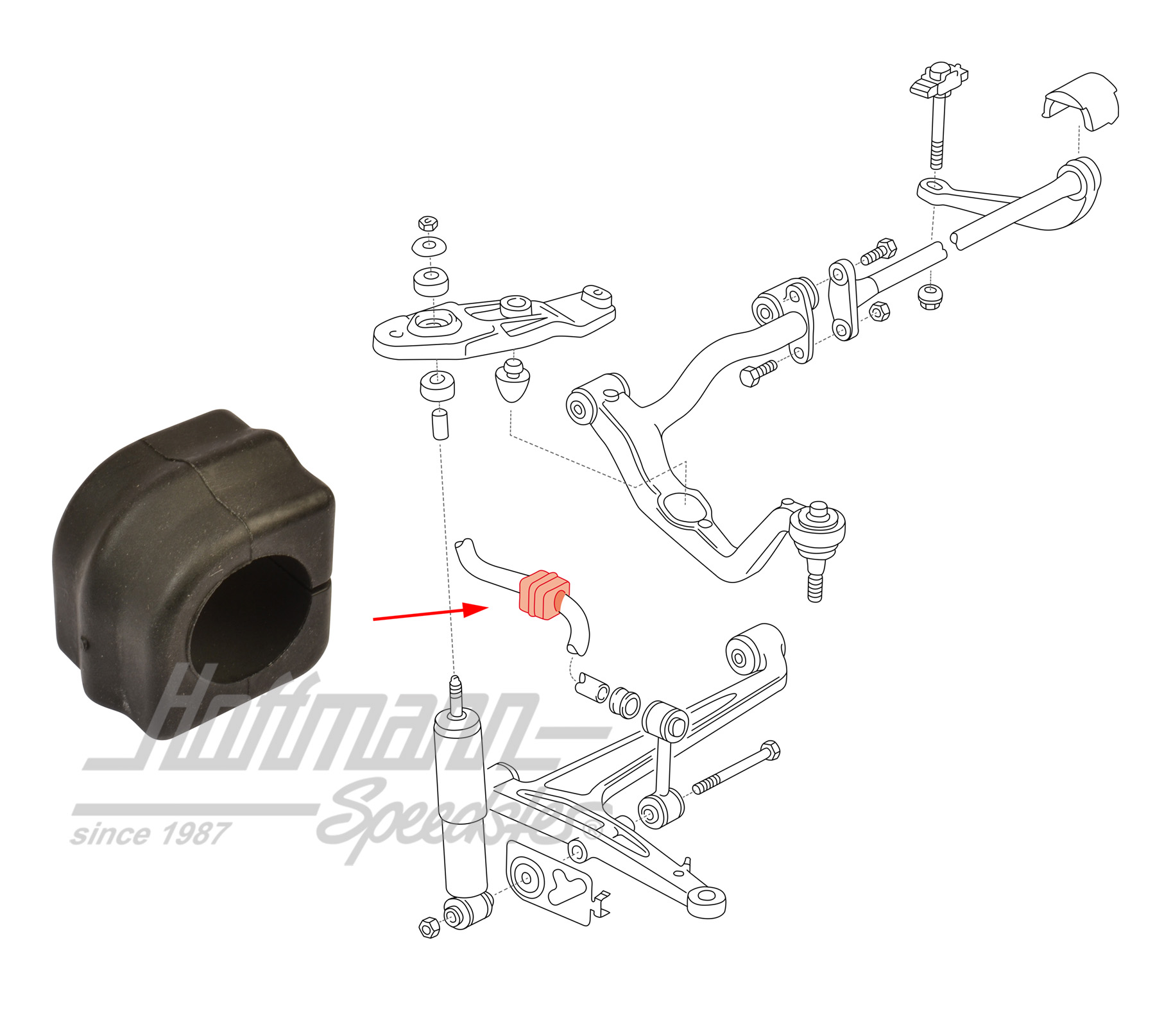 Gummilager, Stabilisator, vorne, 22.6mm | 701 411 041 | 404-0560