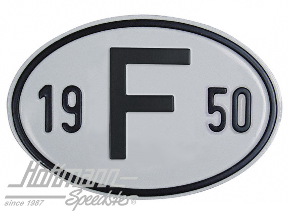 Nationalitätsschild "F", "1950", Alu |  | 020-2399-50
