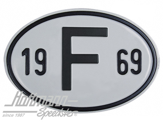 Nationalitätsschild "F", "1969", Alu |  | 020-2399-69