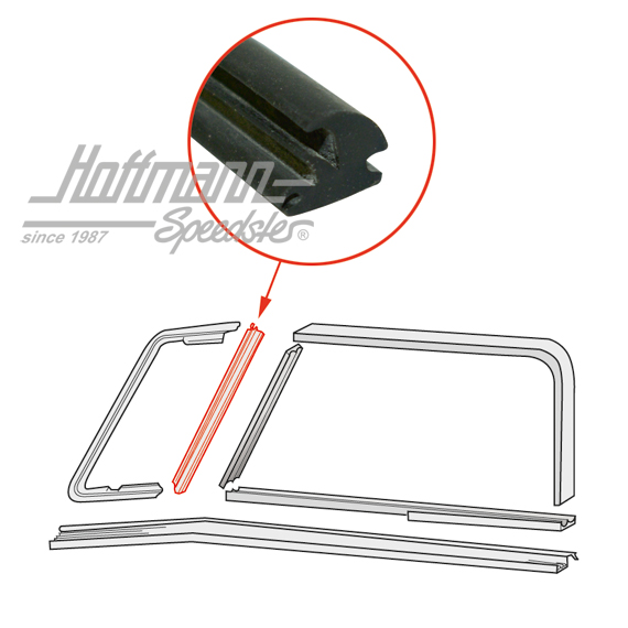Dichtung, Drehfenster, senkrecht, 53-67 | 211 837 629 | 089-0108-07