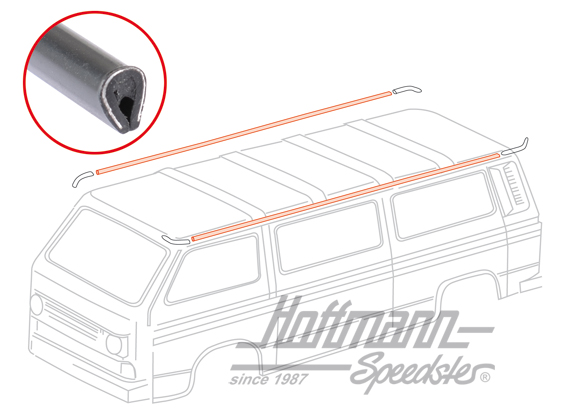 Regenrinnenzierleiste, schwarz, links/rechts | 251 853 707 D 1BG | 370-7130