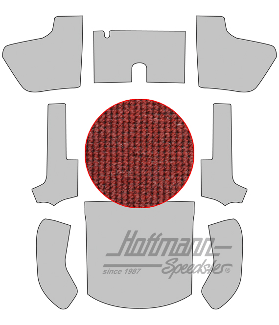 Teppichsatz, Cabrio, 56-64, Haargarn, rot |  | 026-5041-06