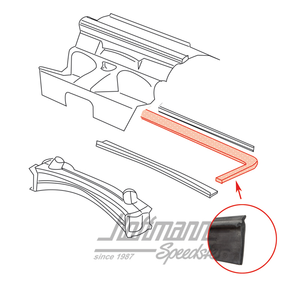 Motorraumdichtung, hinten (groß), 74-89 | 911 504 111 02 | 515-2300