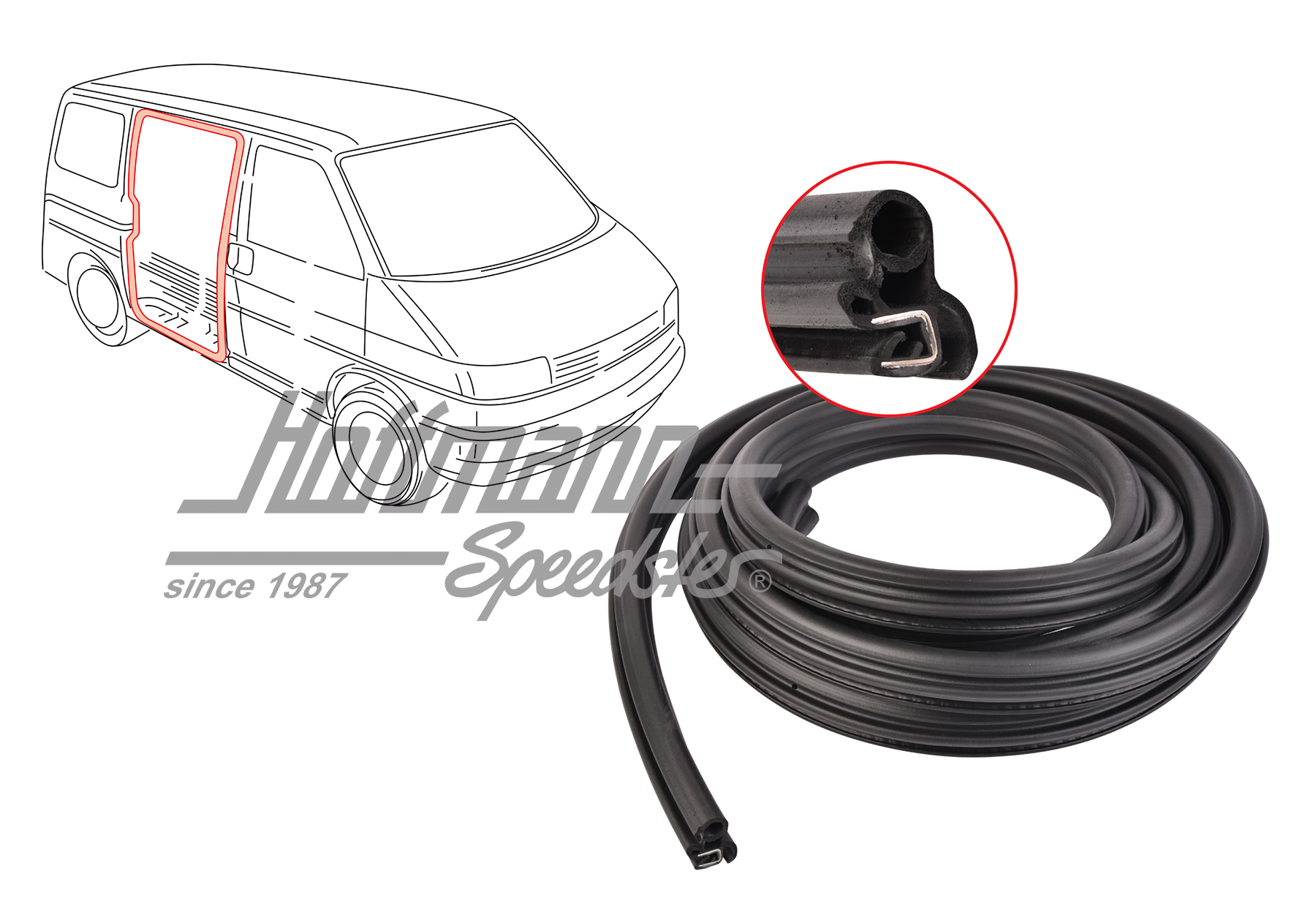 Schiebetürdichtung, Bus T4 Van, li./re. | 7D0 843 791 F | 408-1460-10