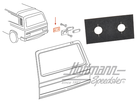 Unterlage, Heckklappenscharnier | 251 829 573 B | 350-6052