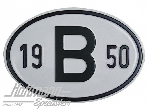 Nationalitätsschild "B", "1950", Alu |  | 020-2397-50
