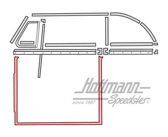Türdichtung, Cabrio, 8.64-,li., Top-Qual | 151 831 721 D | 020-4971-10