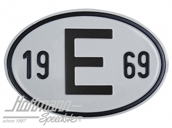 Nationalitätsschild "E", "1969", Alu |  | 020-2403-69