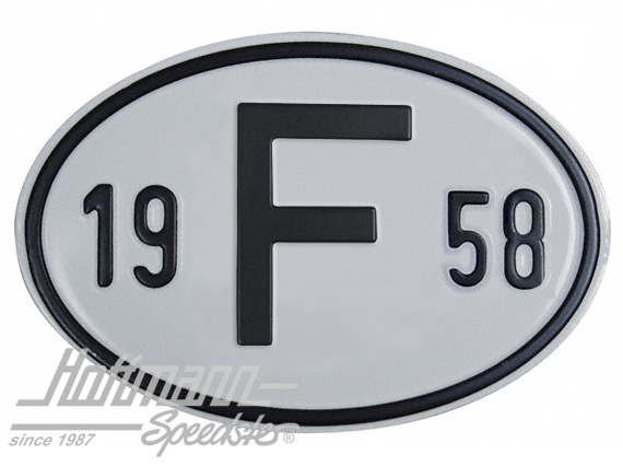 Nationalitätsschild "F", "1958", Alu |  | 020-2399-58
