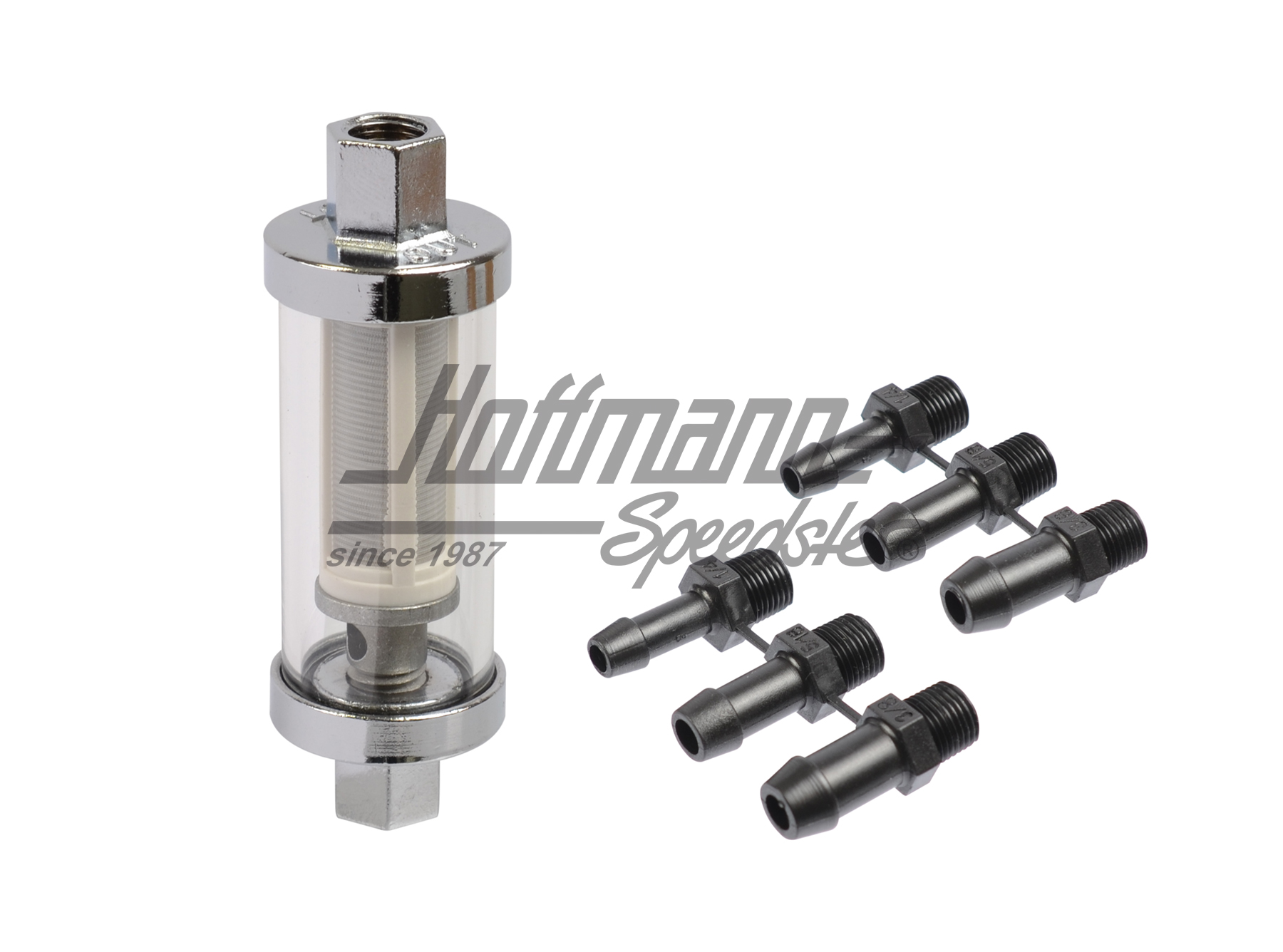 Benzinfilter, Chrom/Glas, 6/8/9.5mm | 00-9104-0 | 010-1254