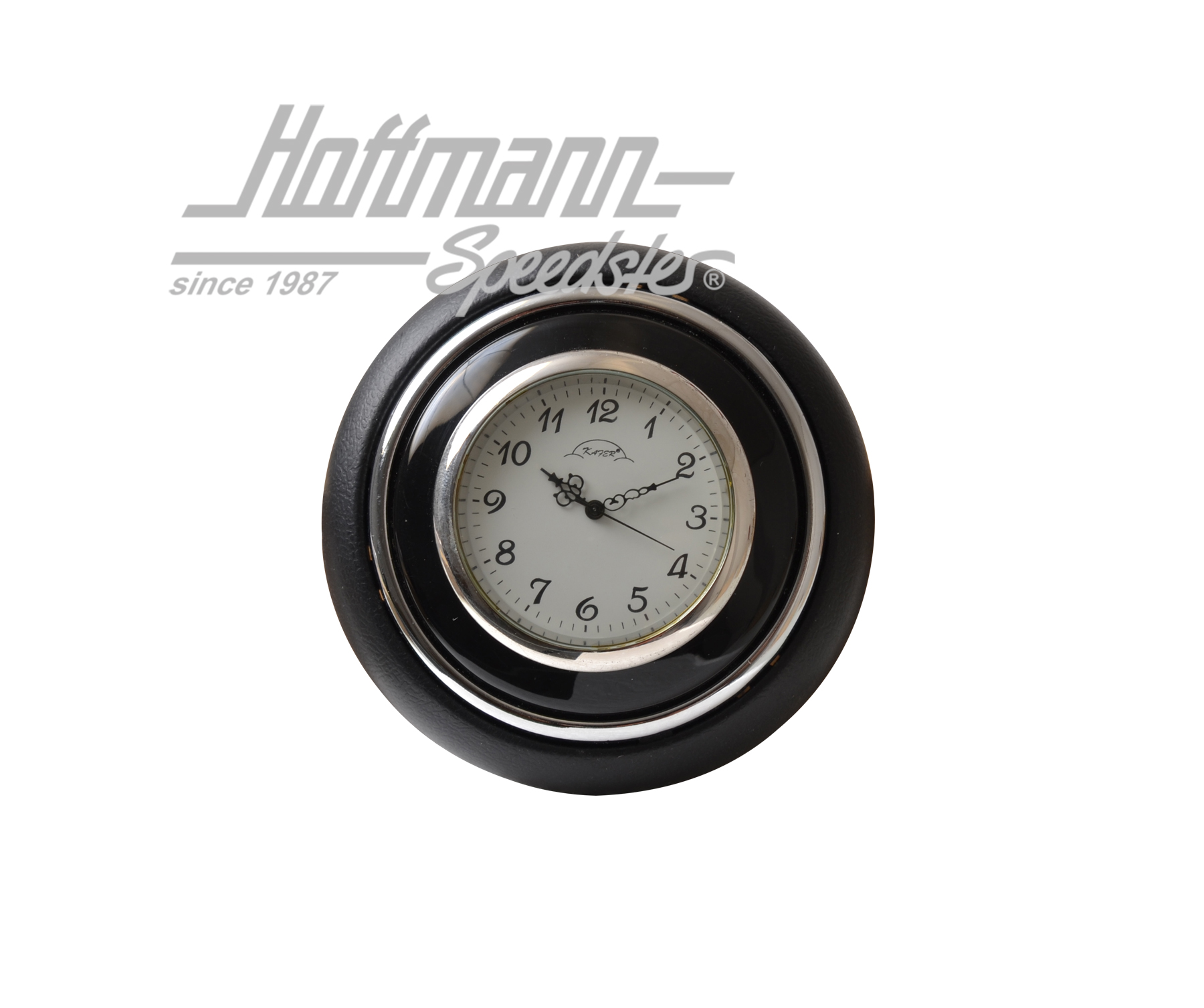 Hupenknopf, mit Uhr, Käfer/Bus, schwarz