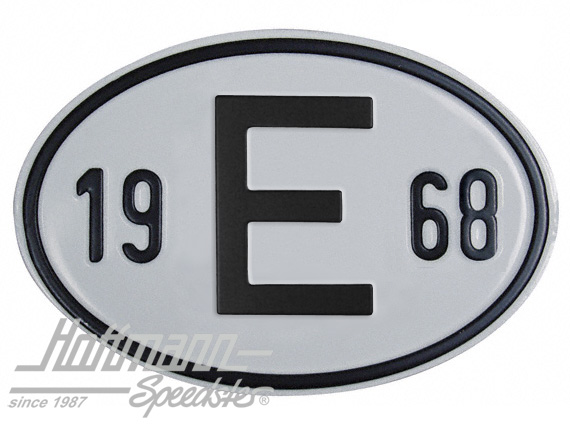 Nationalitätsschild "E", "1968", Alu |  | 020-2403-68