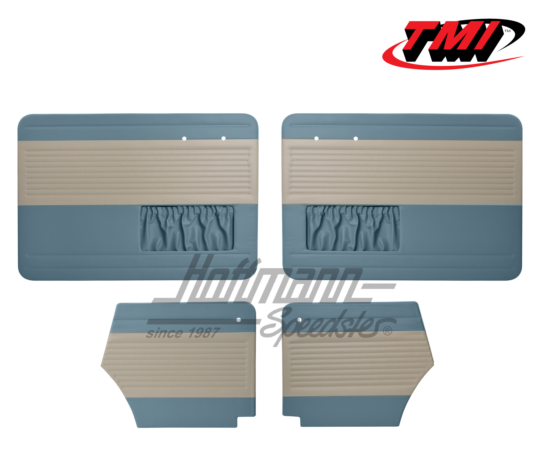 Tür- und Seitenverkleidungen, Cabrio, 55-64, altweiß/altblau | 19-1327-24-15 | 055-7554-09