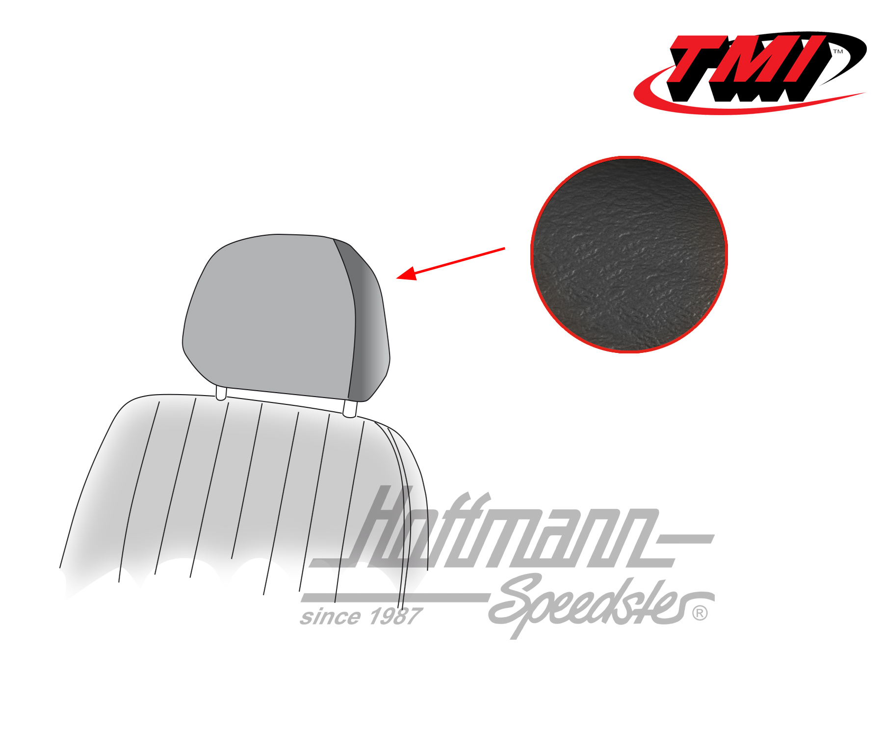 Kopfstützenbezüge, Karmann,68-74,schwarz | 43-1530-11 | 066-0079-40