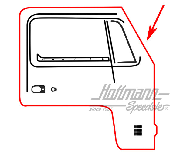 Türdichtung, Bus T2, 67-79, re., Repro | 211 831 722 D | 090-6102-12