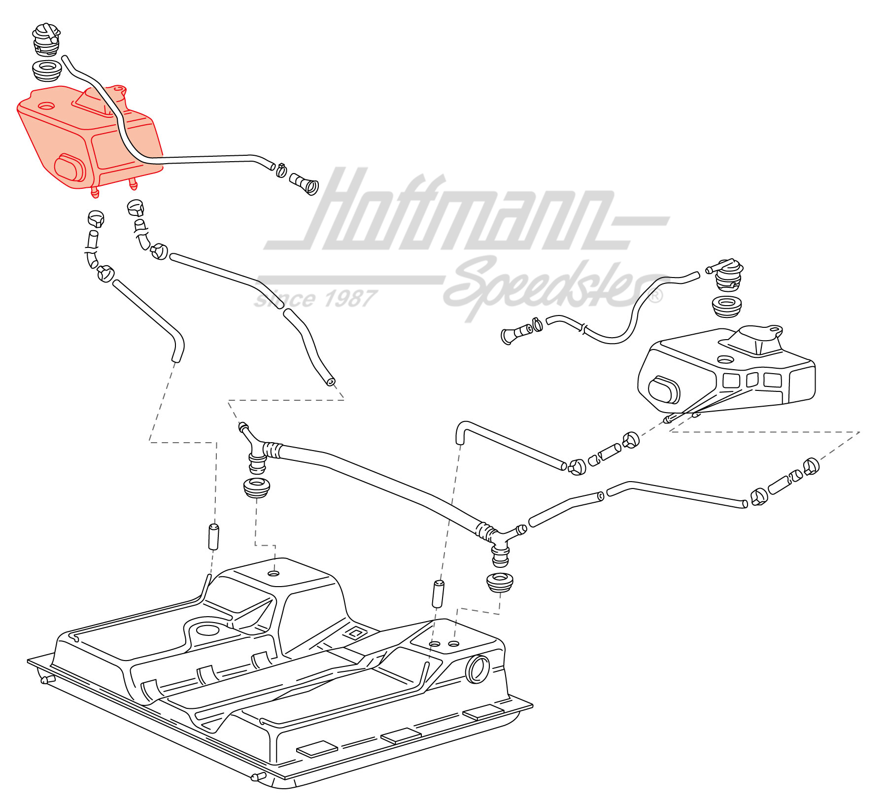 Ausgleichbehälter, Tank, Bus T3, links