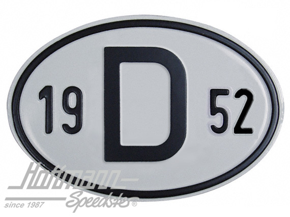 Nationalitätsschild "D", "1952", Alu |  | 020-2396-52