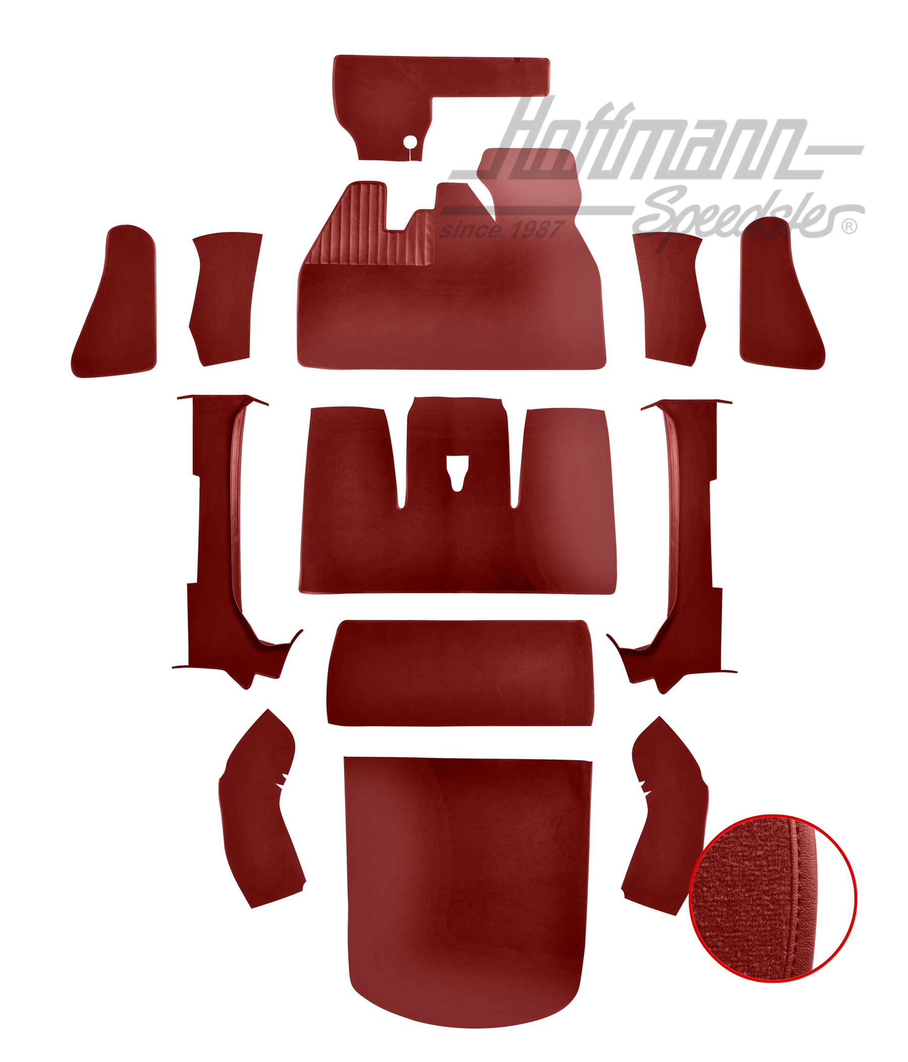Teppichsatz für Cabrio, 1302, rot |  | 026-6026
