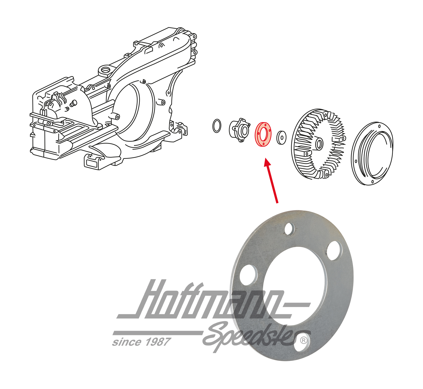Distanzscheibe, Lüfterrad,Typ 4, 1.7-2.0 | 021 119 121 | 092-0034-10