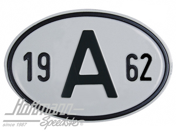 Nationalitätsschild "A", "1962", Alu |  | 020-2398-62