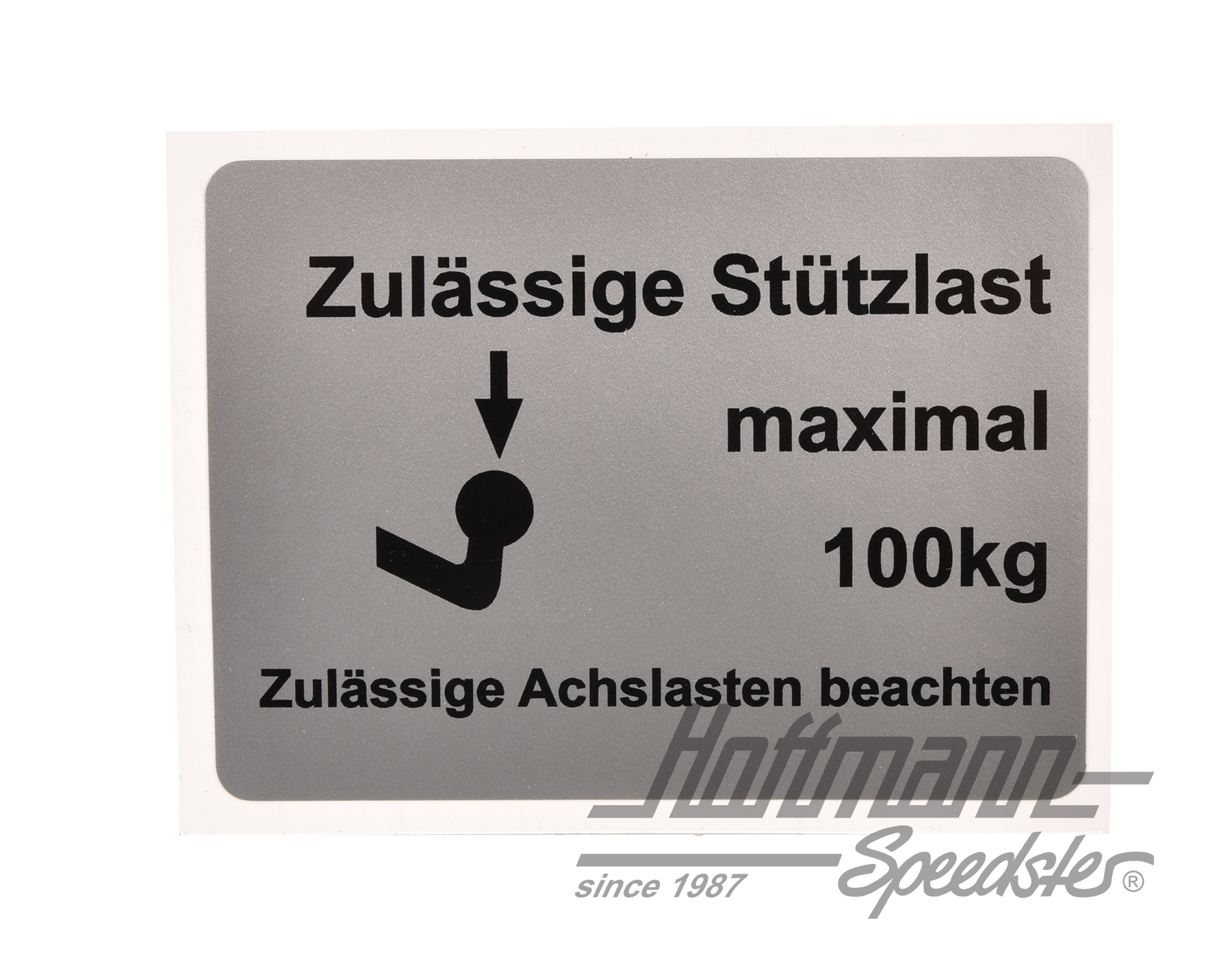 Aufkleber "Zulässige Stützlast", 100kg | 010 092 21A C | 021-0199-14