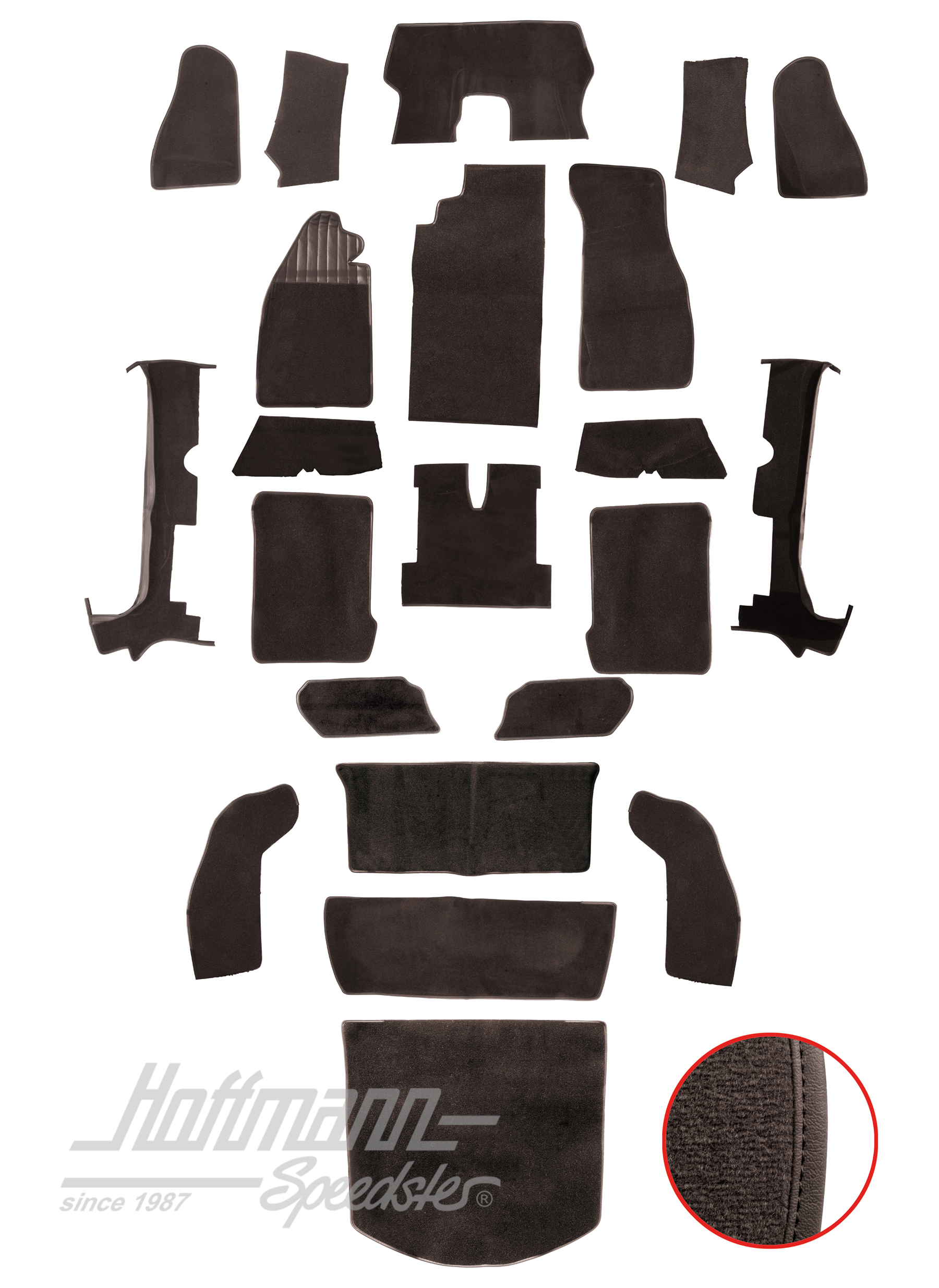 Teppichsatz für Cabrio, 1303, anthrazit |  | 026-6122