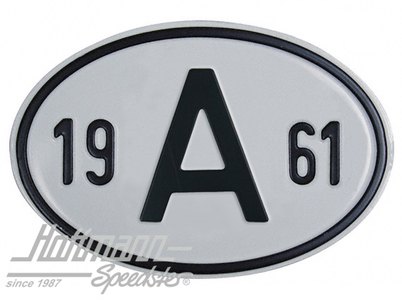 Nationalitätsschild "A", "1961", Alu |  | 020-2398-61