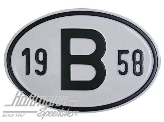 Nationalitätsschild "B", "1958", Alu |  | 020-2397-58
