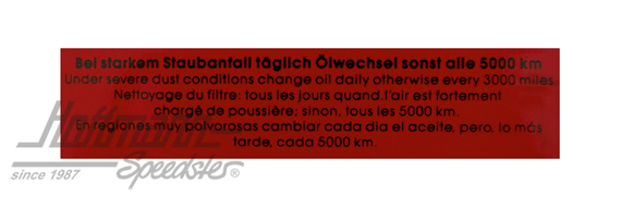 Aufkleber "Ölwechsel", Luftfilter, 8.67- | 111 0004 | 021-0196