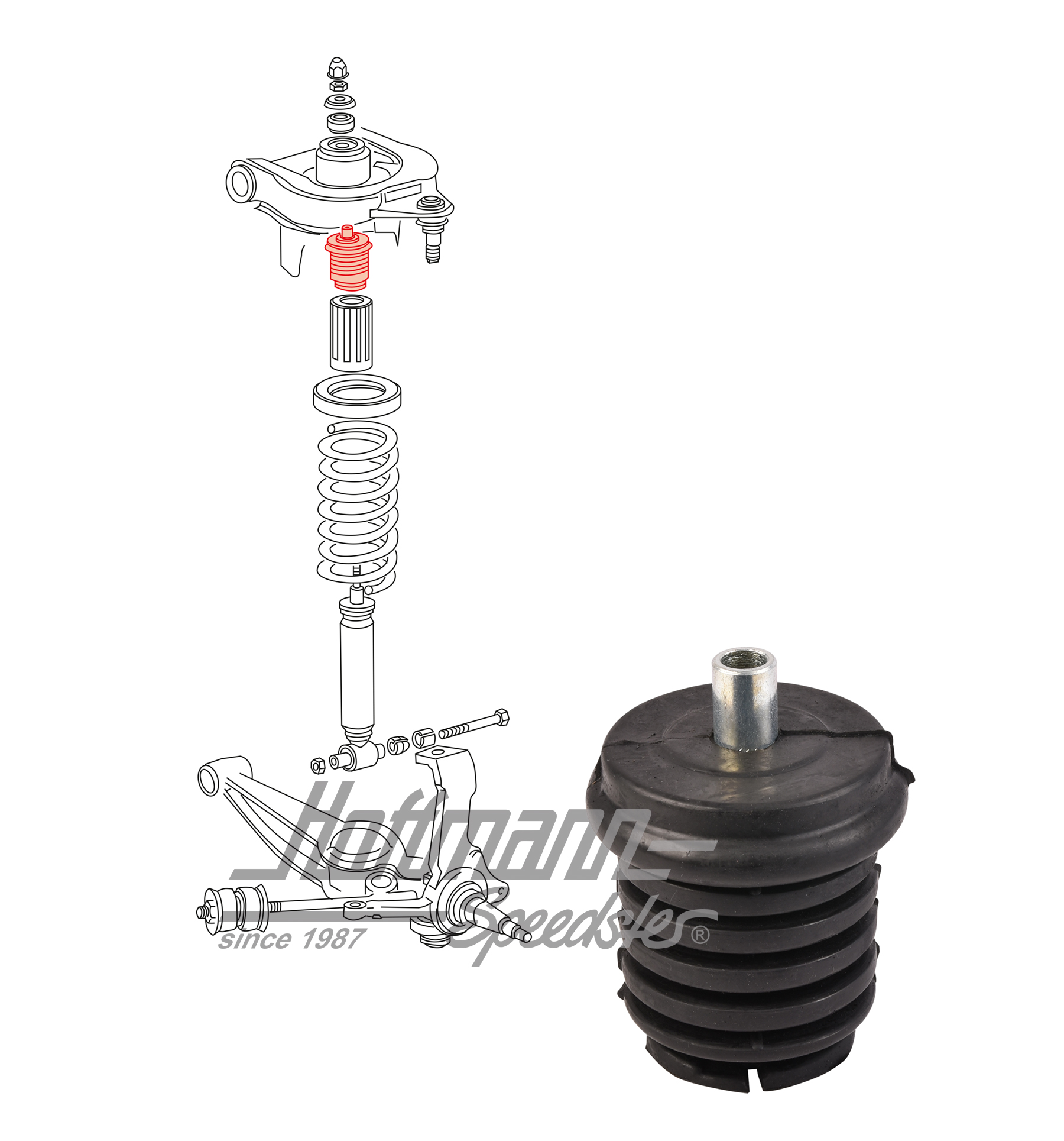 Anschlaggummi, vorne, Bus T3, 79-92 | 251 411 123 B | 330-3560-04