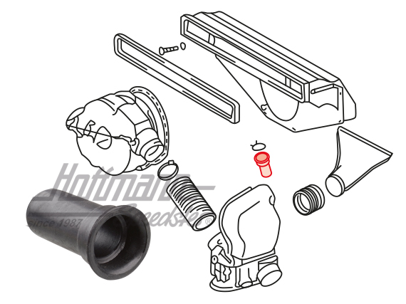 Wasserablauftülle, Gebläsekasten,911/912 | 901 571 326 32 | 515-0875