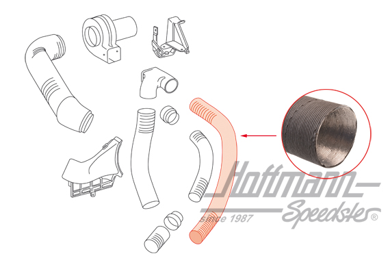Heizungsschlauch, Zusatzgebläse, links