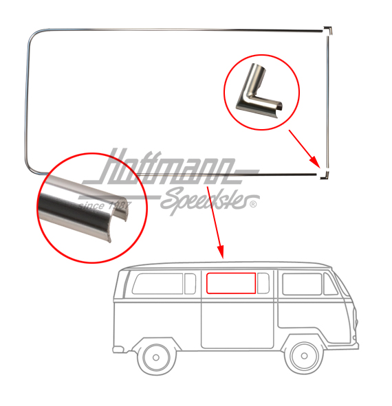 Zierrahmen Alu, Seitenfenster, Mitte, geteilt | 241 853 345 | 097-1280-14
