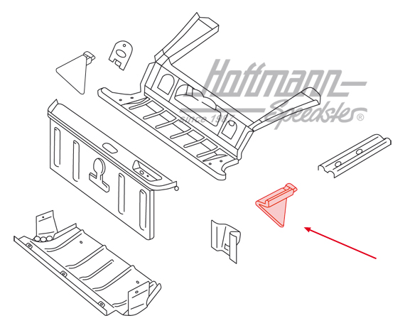 Verstärkungsblech, vorne, Typ 181, links