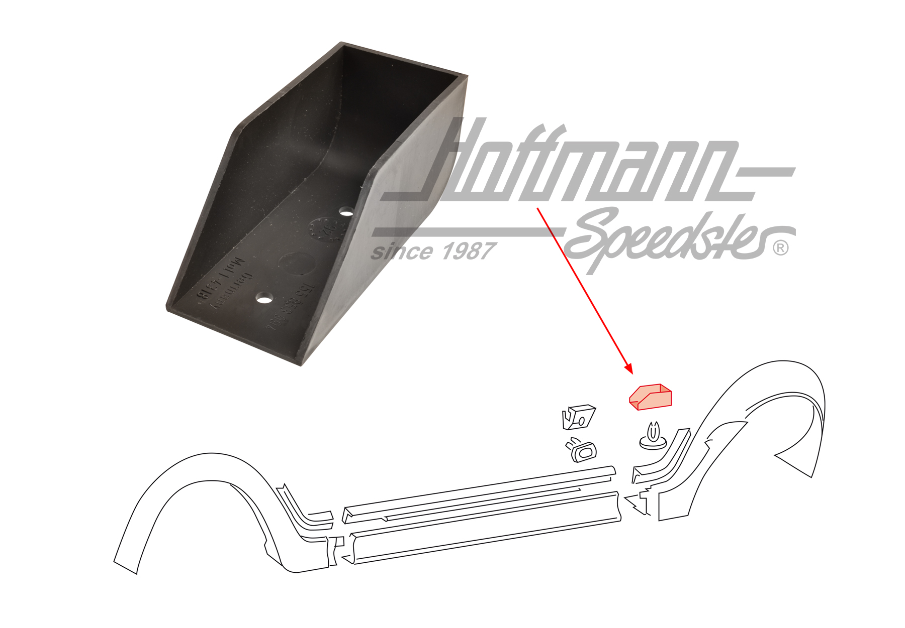 Kappe, Schweller, hinten, Golf 1 Cabrio | 155 853 994 | 180-1150-64