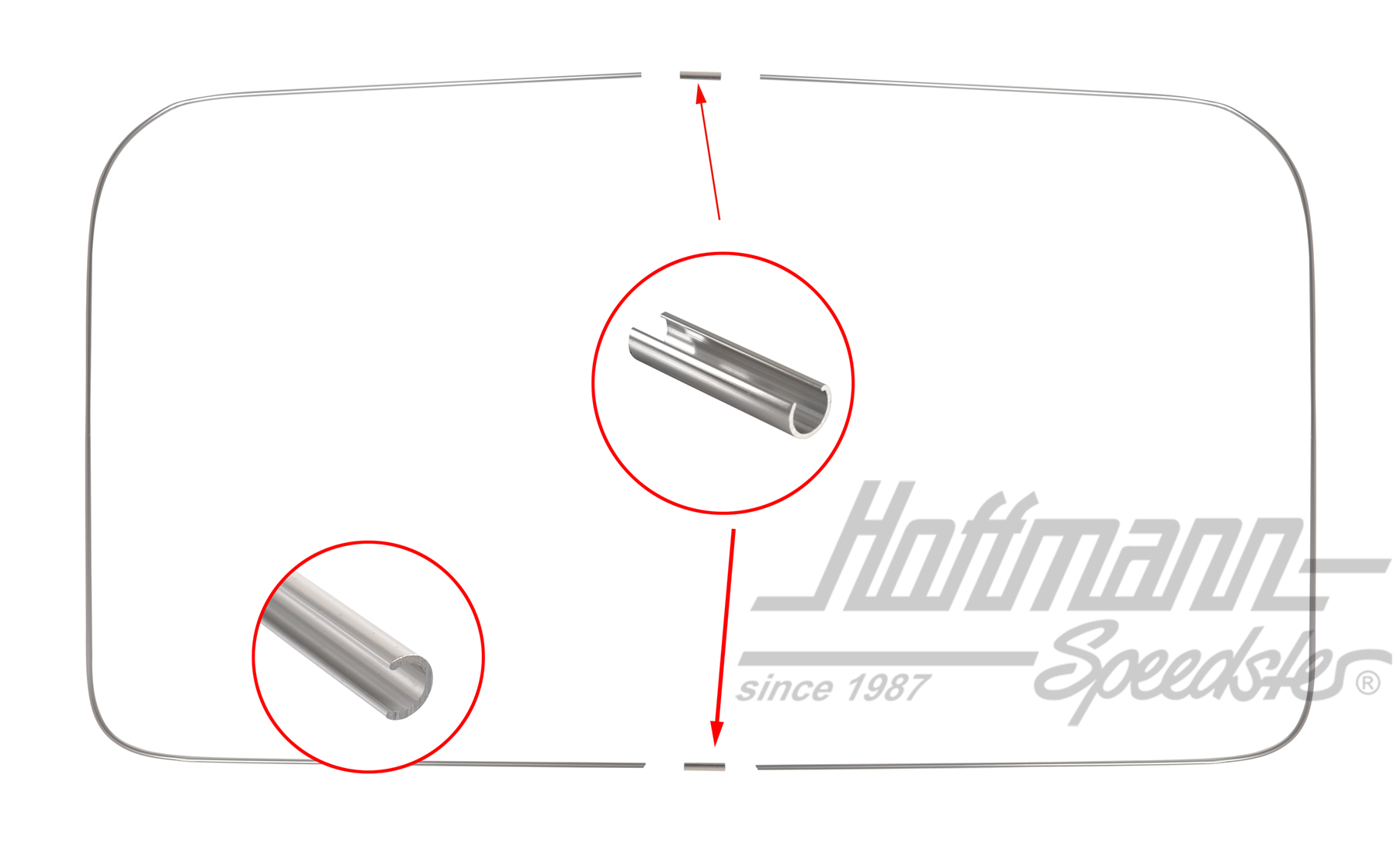 Zierrahmen Alu, Heckscheibe, Fließheck | 315 853 355 A | 069-8454