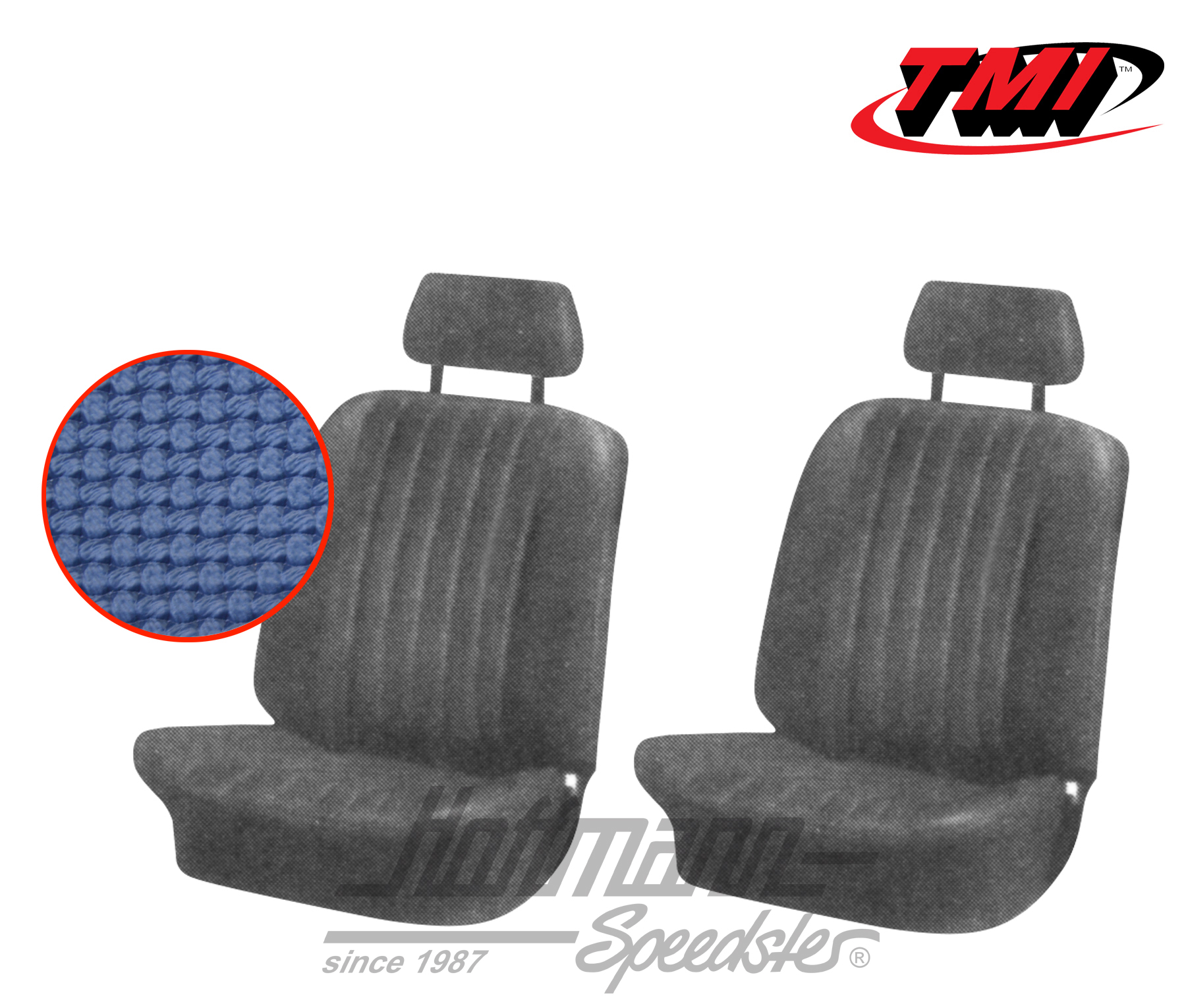 Sitzbezüge, Karmann, vorne, 71-74, blau | 43-1507-08 | 066-0076-20