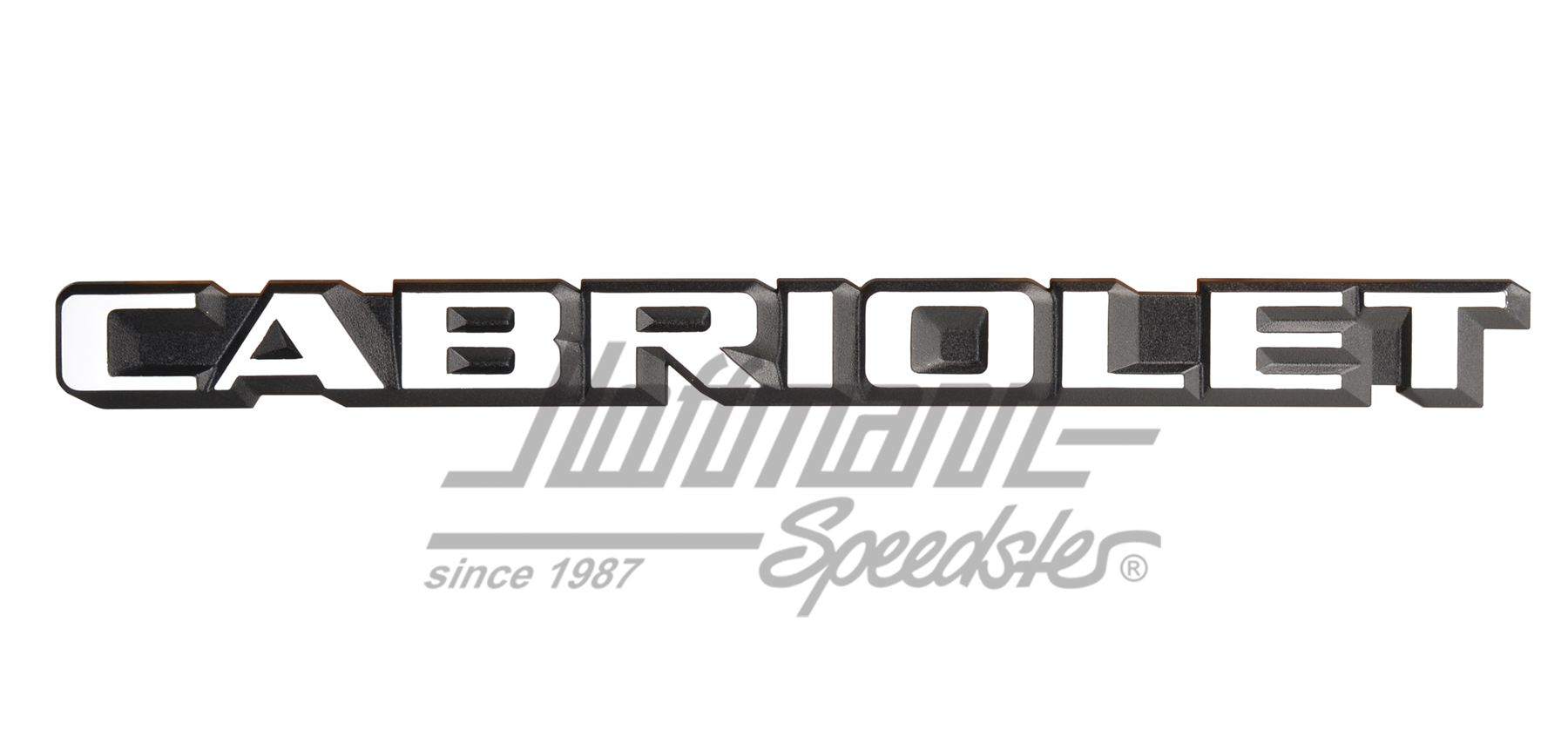 Schriftzug, Cabriolet, hinten, weiß | 155 853 687 B QK6 | 180-6559-20