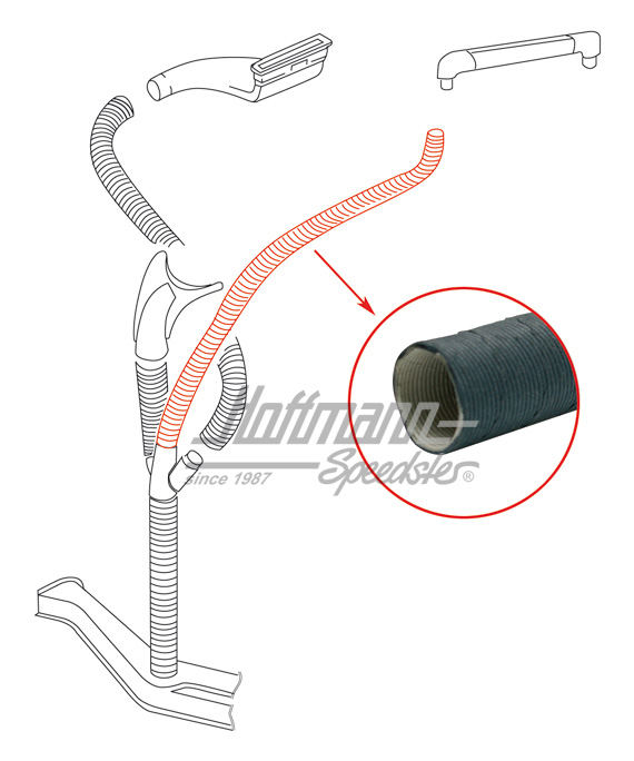 Heizungsschlauch, Pappe, ø 24.5mm | 211 255 359 | 020-0915-03