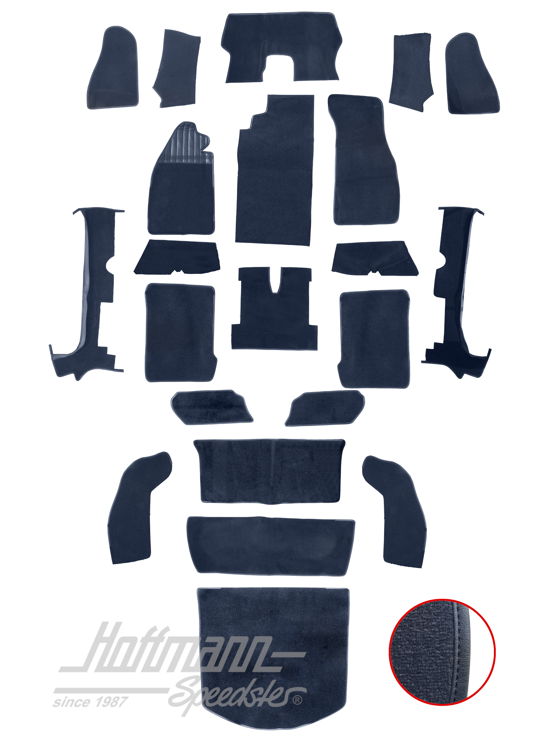 Teppichsatz für Cabrio, 1303, blau |  | 026-6124