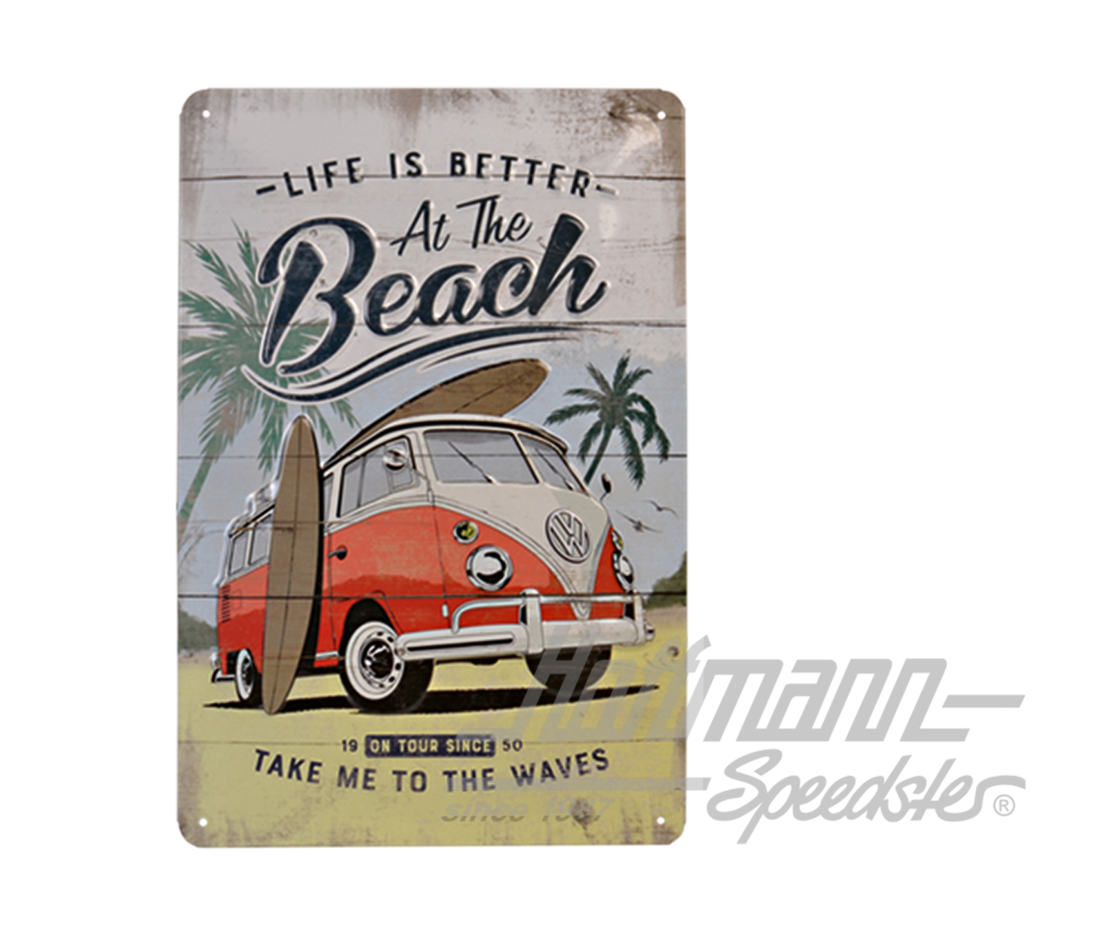 Blechschild, VW Bulli Beach, Bus T1 |  | 021-0176-32