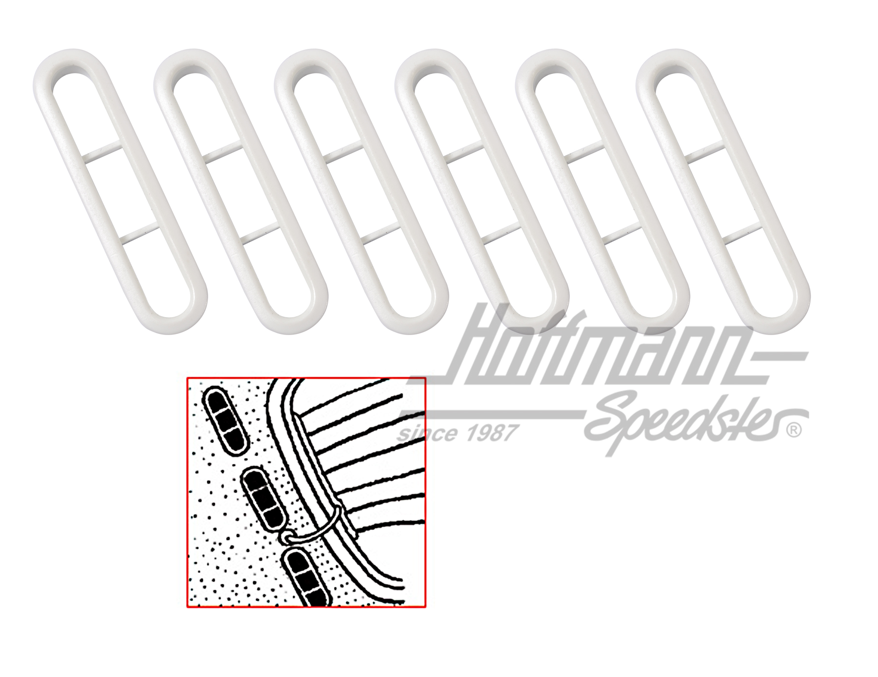 Zwangsentlüftungsblenden, innen, weiß | 311 819 465 A W | 055-7173