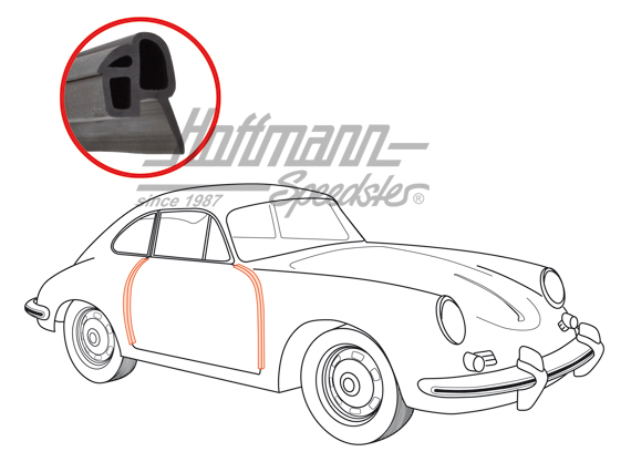 Türdichtung, vorne/hinten, 356 A/B/C