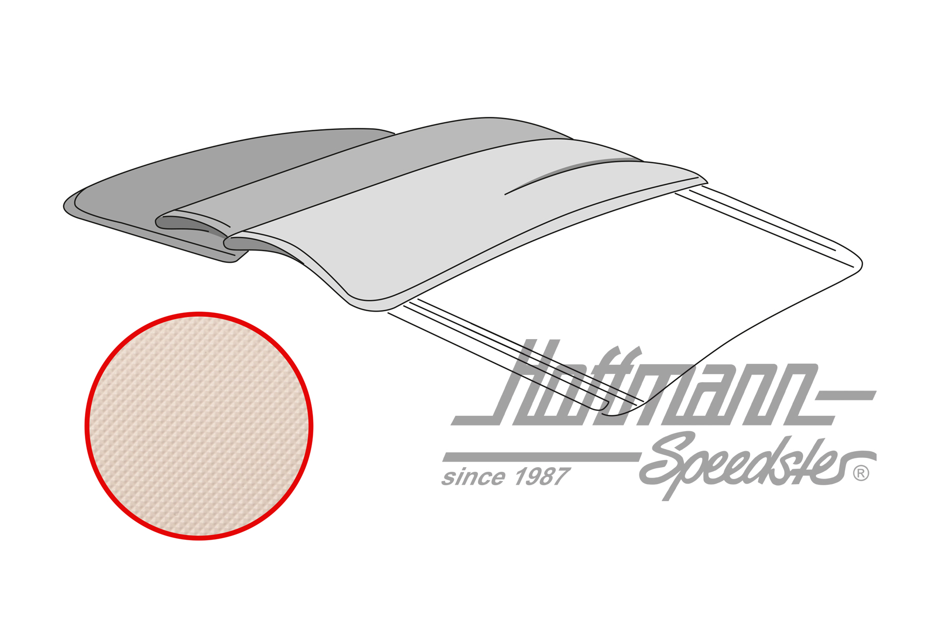 Faltdachbezug, Bus T1, Vinyl, weiß | 22-2115-41 | 098-1260-15