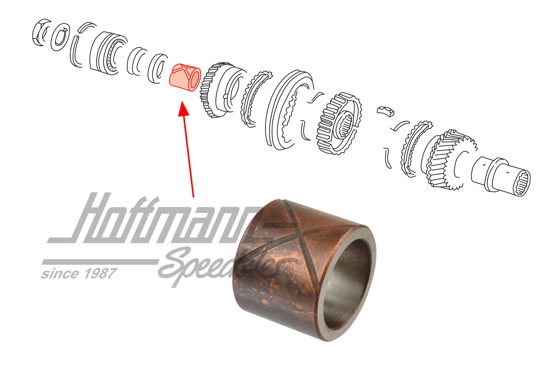 Buchse, Zahnrad 4-Gang, Triebling, 52-60 | 113 309 325 | 020-4570-83